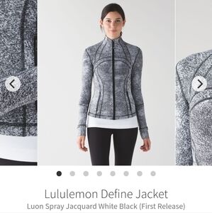 Lululemon Define Jacket In Luon Spray Jacquard White Black EUC